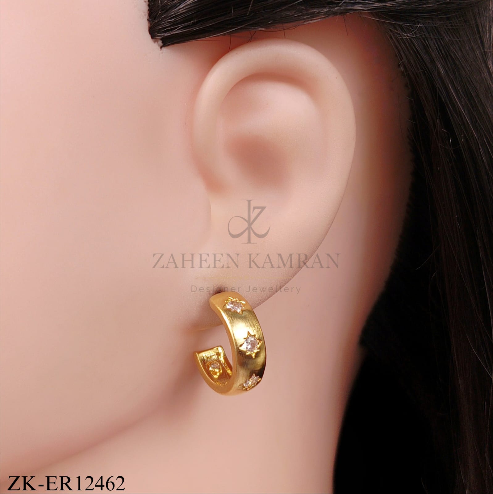 GOLDEN STAR ZIRCONS STUDDED EARRINGS