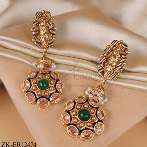 ANTIQUE EMERALD BLOOM EARRINGS