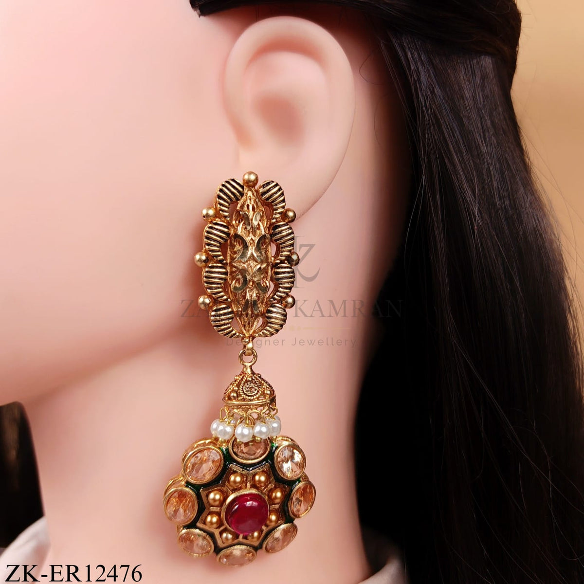 ANTIQUE RUBY BLOOM EARRINGS