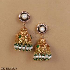 GOLD ENAMEL DROP FRINGE EARRINGS