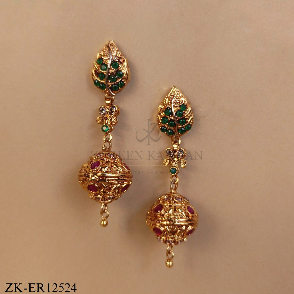 ANTIQUE RUBY BALL DROP EARRINGS