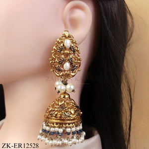 ANTIQUE CARVED FLORAL EARRINGS