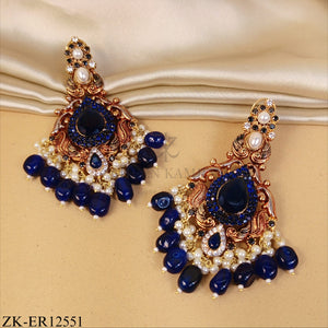 ANTIQUE GOLD WITH SAPPHIRE TASSEL