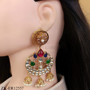 MULTICOLOURS CHANDBALI EARRINGS