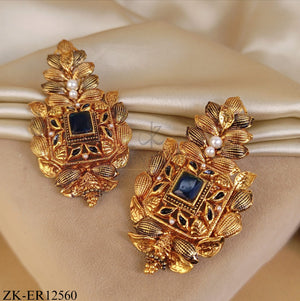 ANTIQUE SAPPHIRE LEAFLET EARRINGS