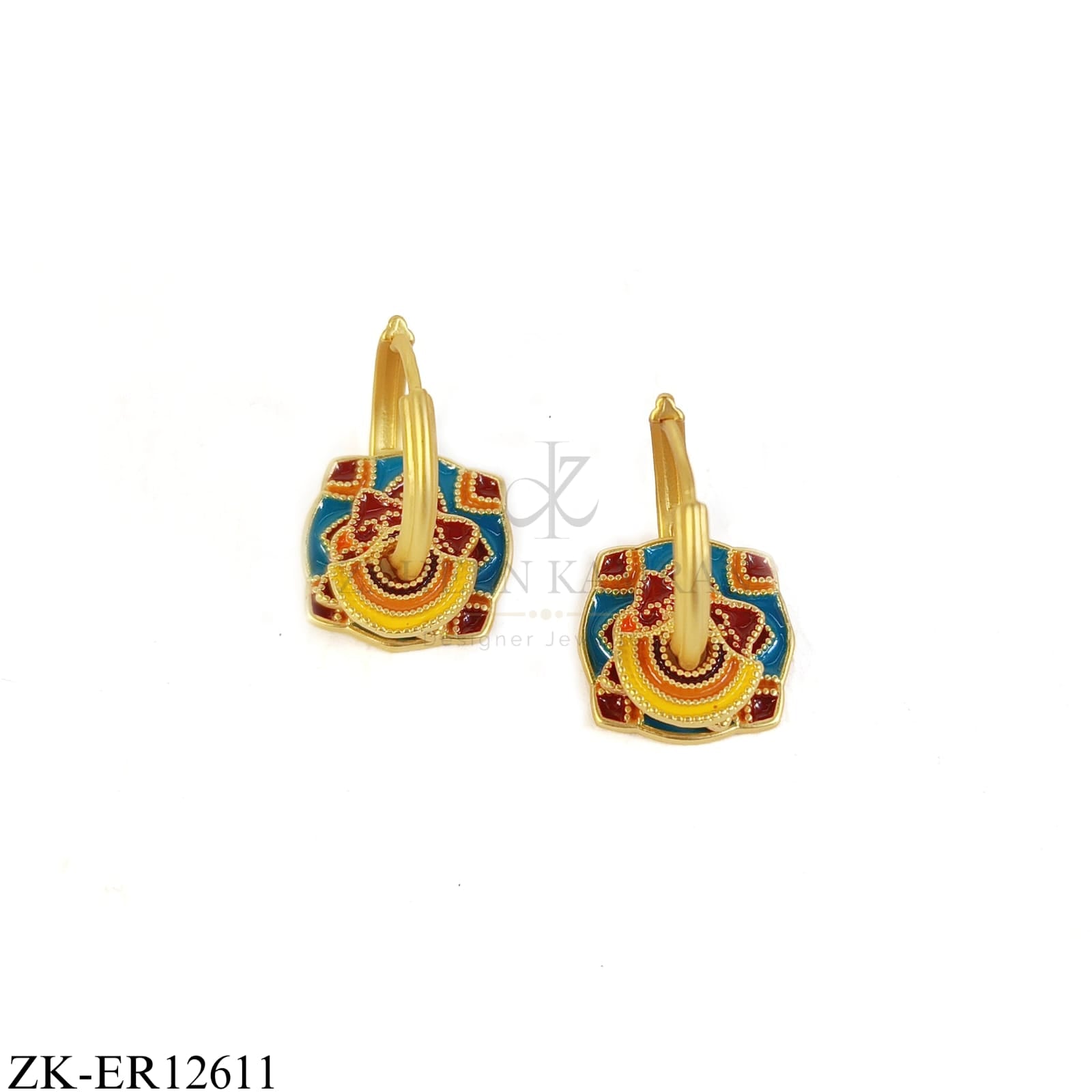 GEOMETRIC ENAMEL EARRINGS