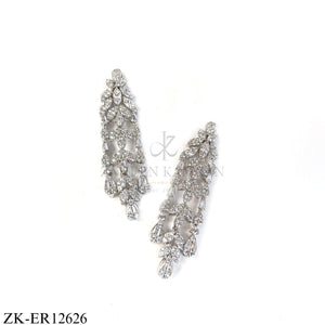 LEAFLET SILVER CHARM EARRINGS