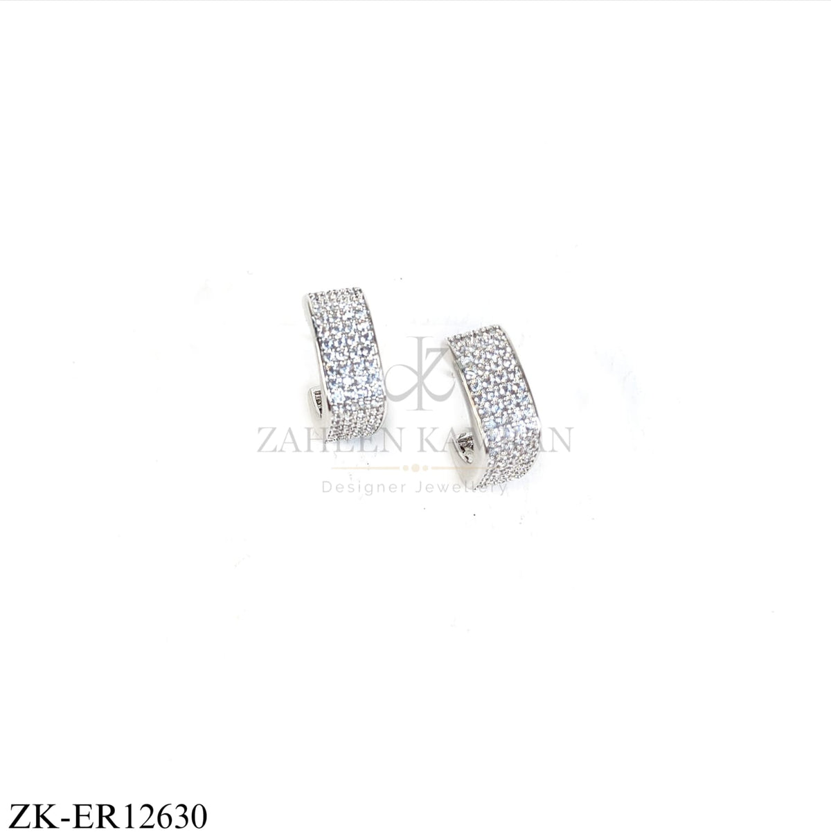 Half Hoop Zircon Earrings