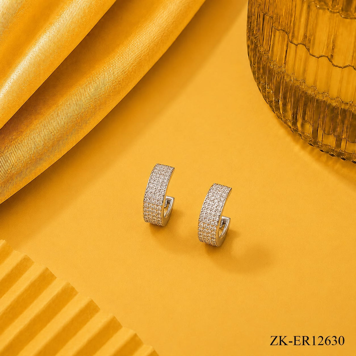 Half Hoop Zircon Earrings