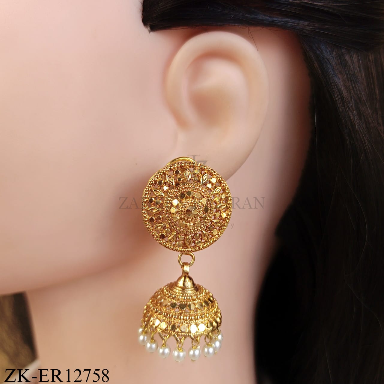 CLASSIC GOLD EARRINGS WITH PEARLS DROP EARRINGS