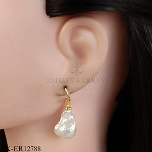 GOLDEN SOFT WHITE OPAL EARRINGS