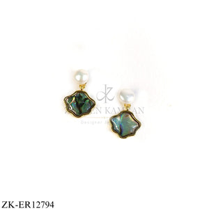 SEA GREEN SHELL EARRINGS