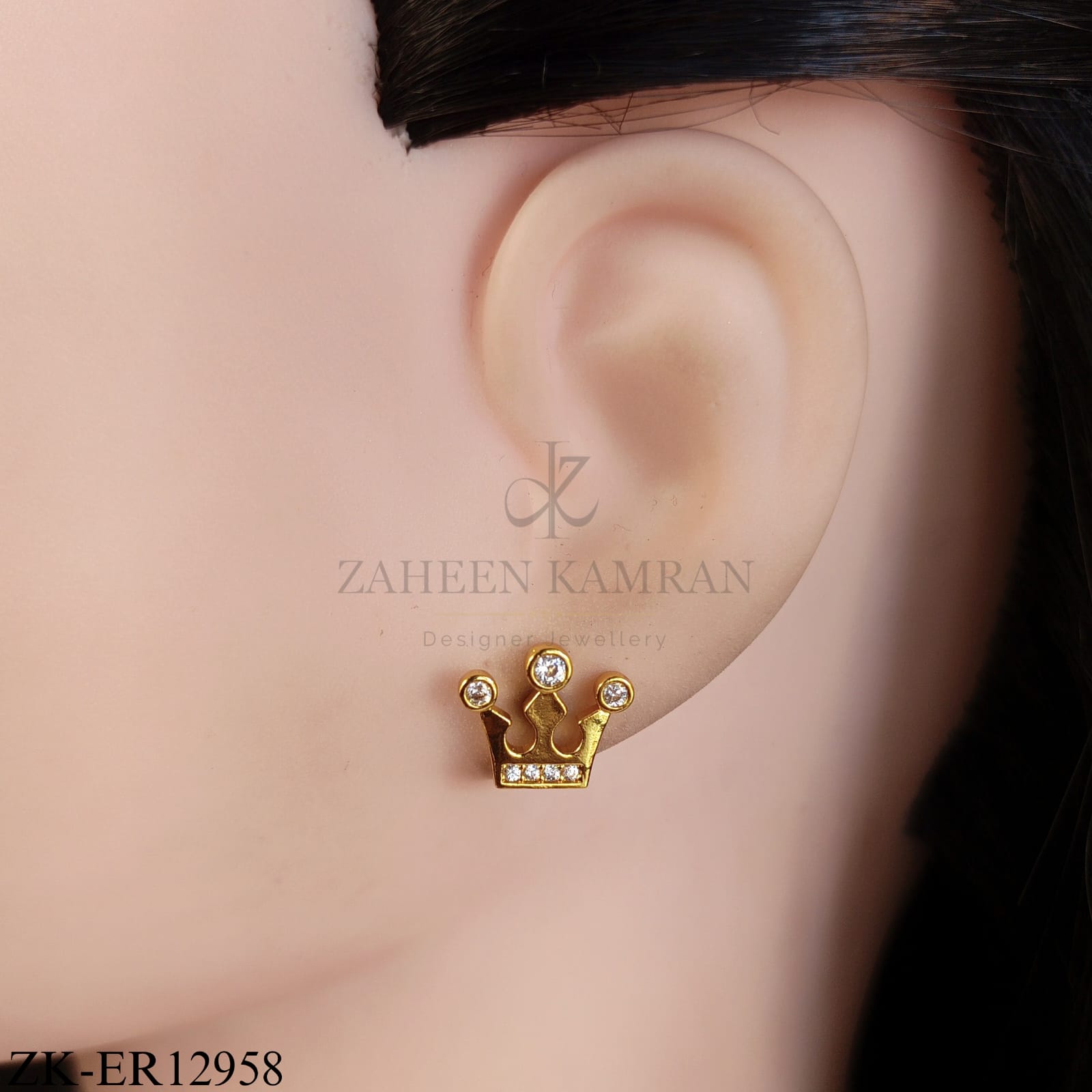 CROWN ZIRCONIAN EARRINGS