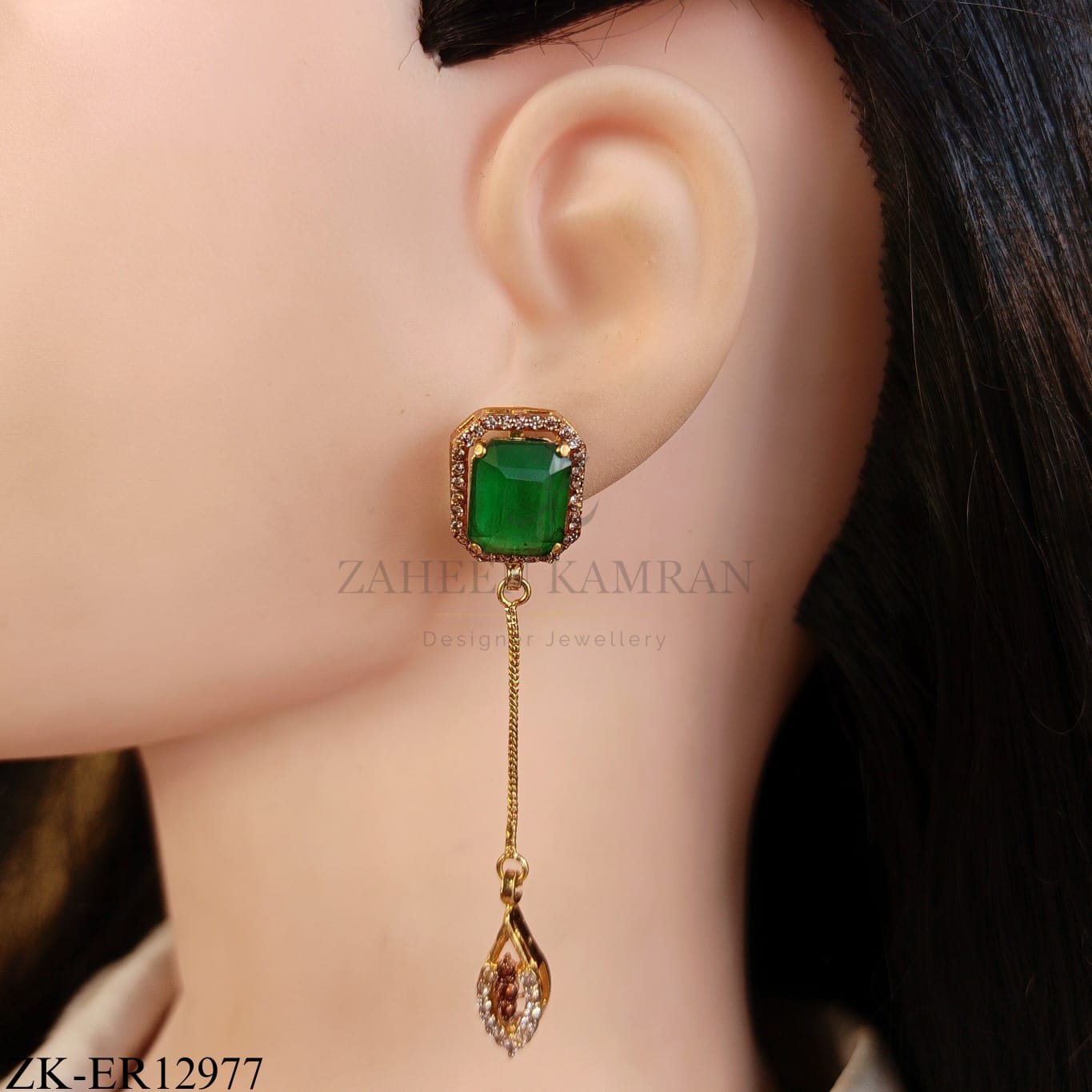 EMERALD TOP EARRINGS
