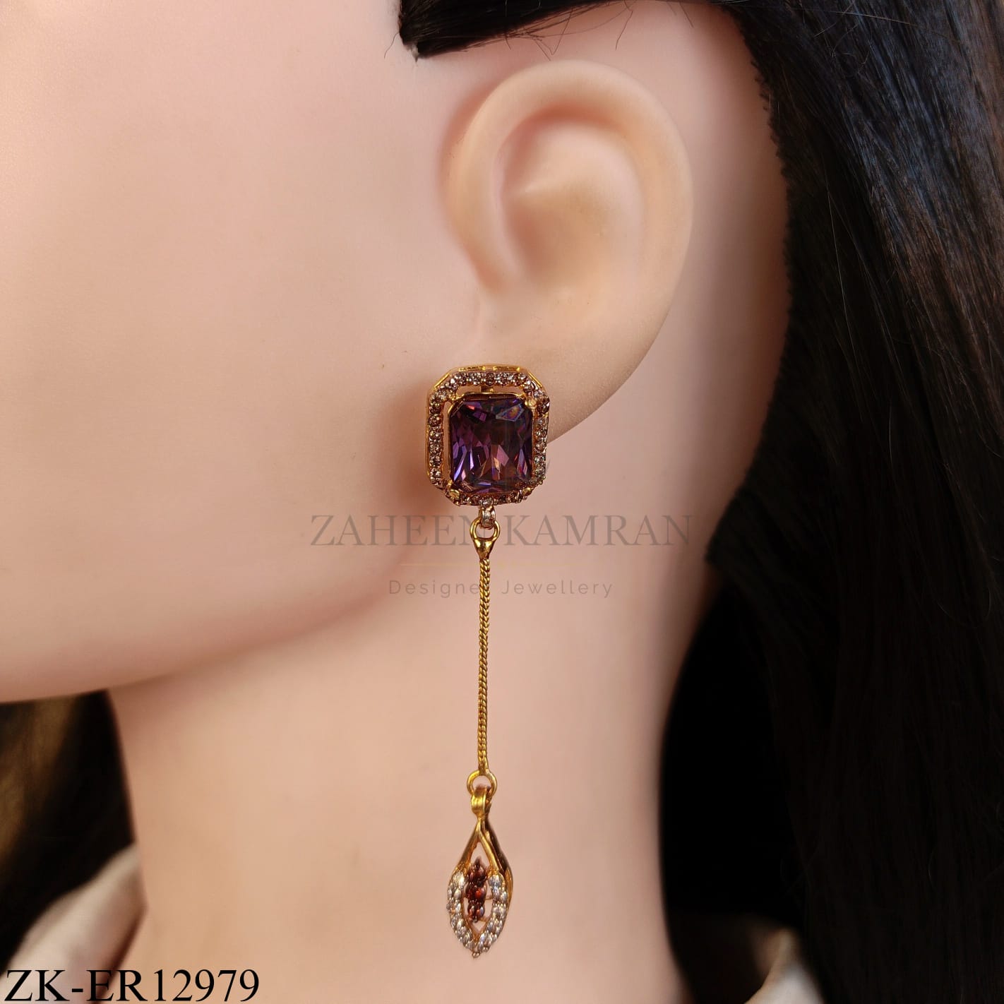 AMETHYST CHAIN EARRINGS