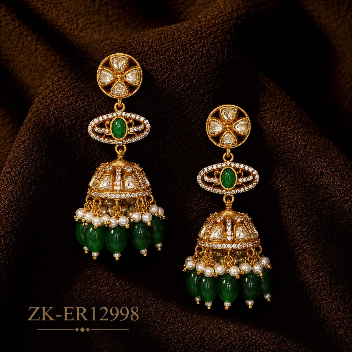 FLORAL EMERALD EARRINGS