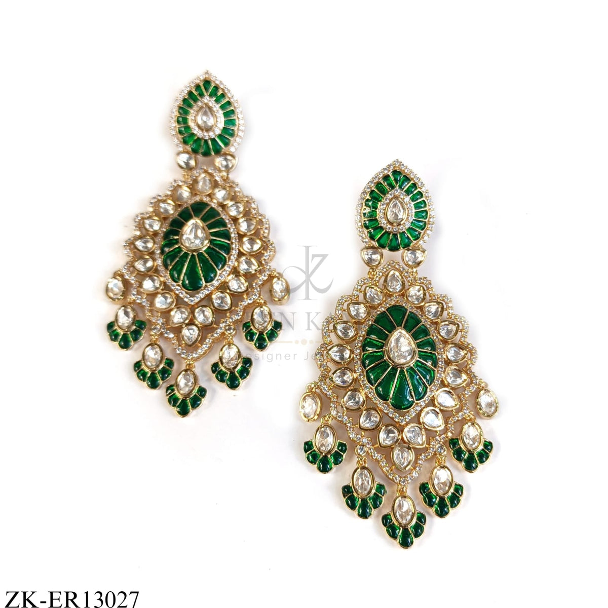 EMERALD KUNDAN EARRINGS