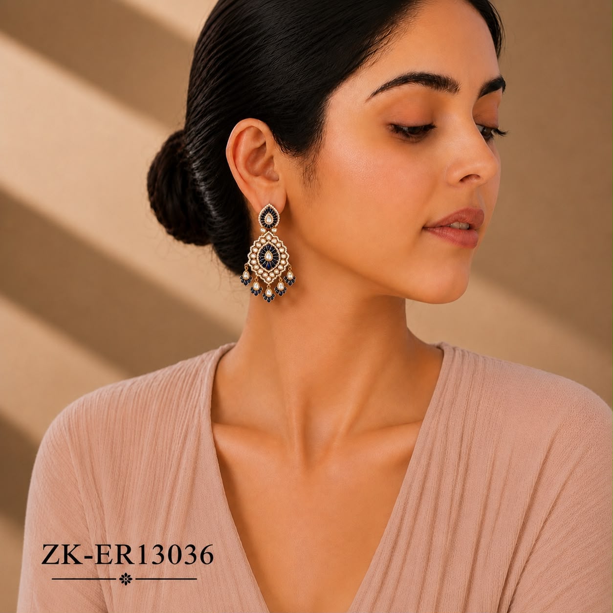SAPPHIRE KUNDAN EARRINGS
