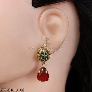 RUBY LEAFLET EARRINGS
