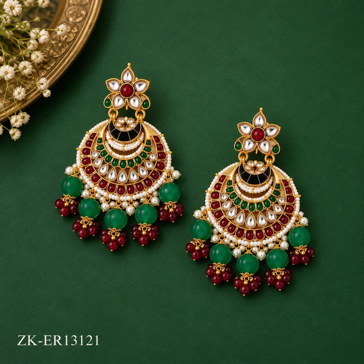 RUBY EMERALD EARRINGS
