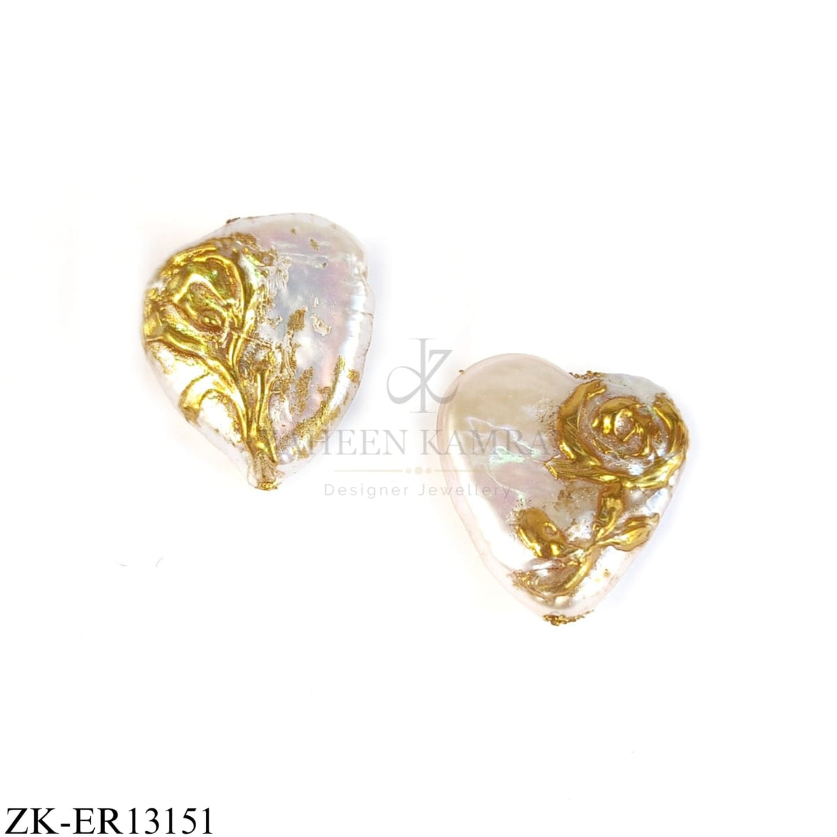 HEART ROSE ART EARRINGS