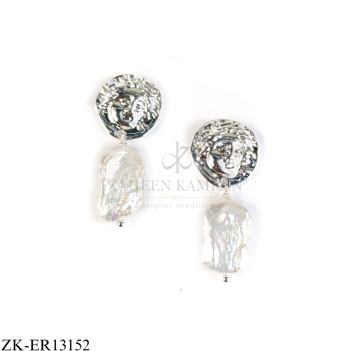 SILVER PEARL DROP EARRINGS