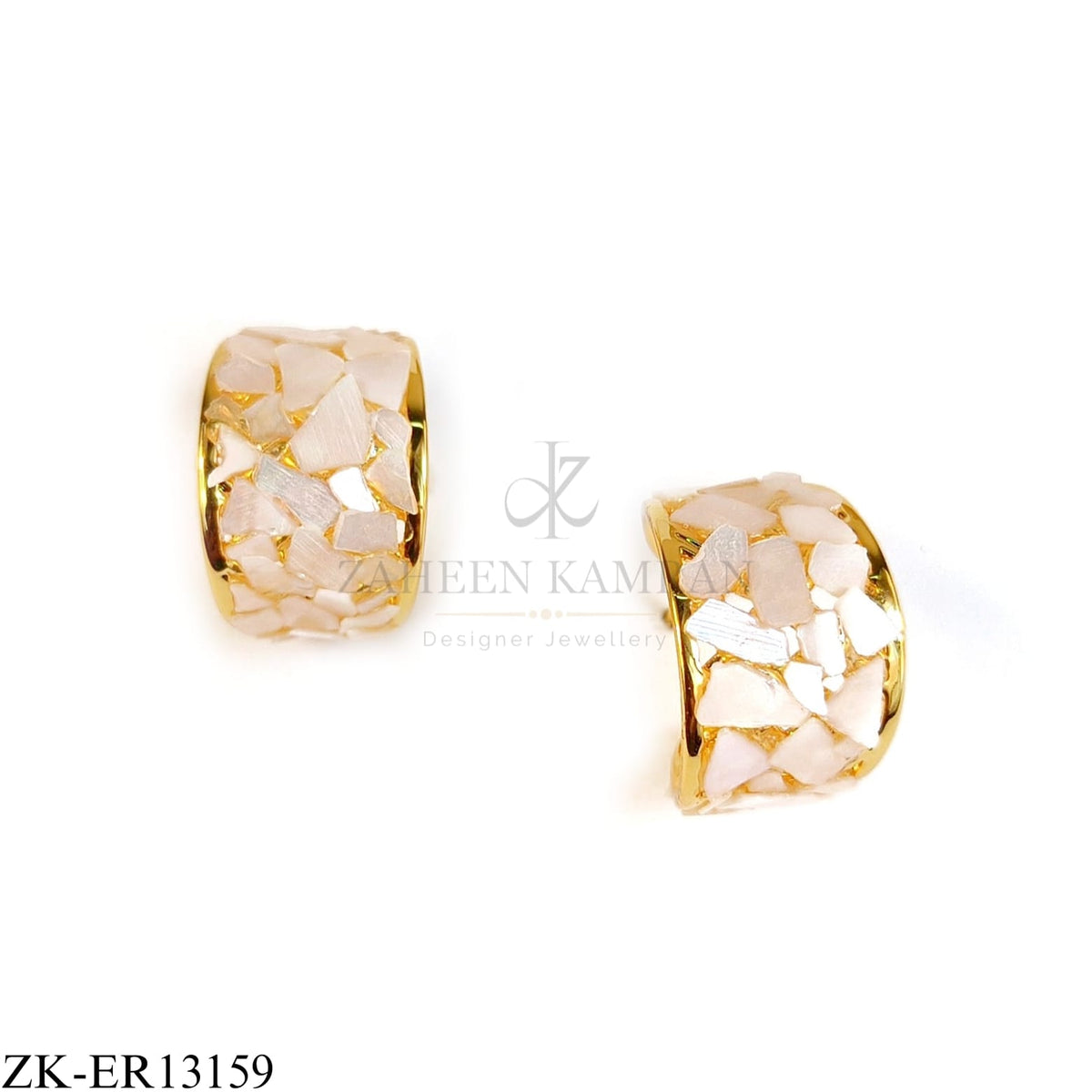 WHITE MOSAIC EARRINGS