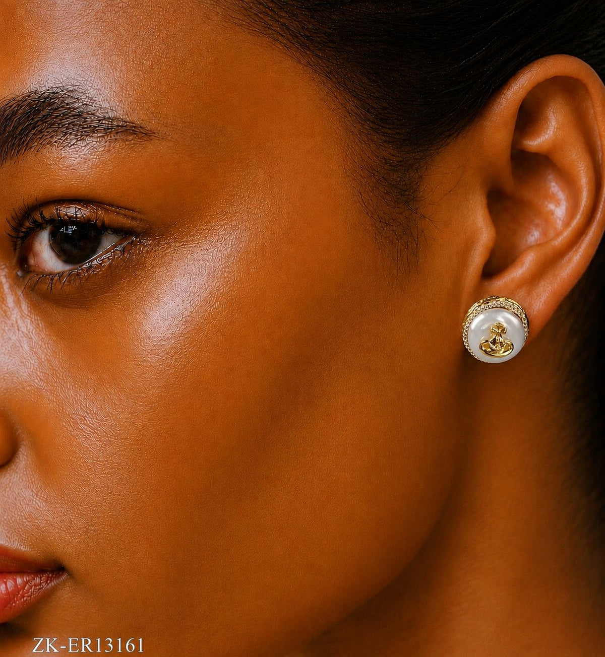 PEARL LIKE ROUND EARRINGS