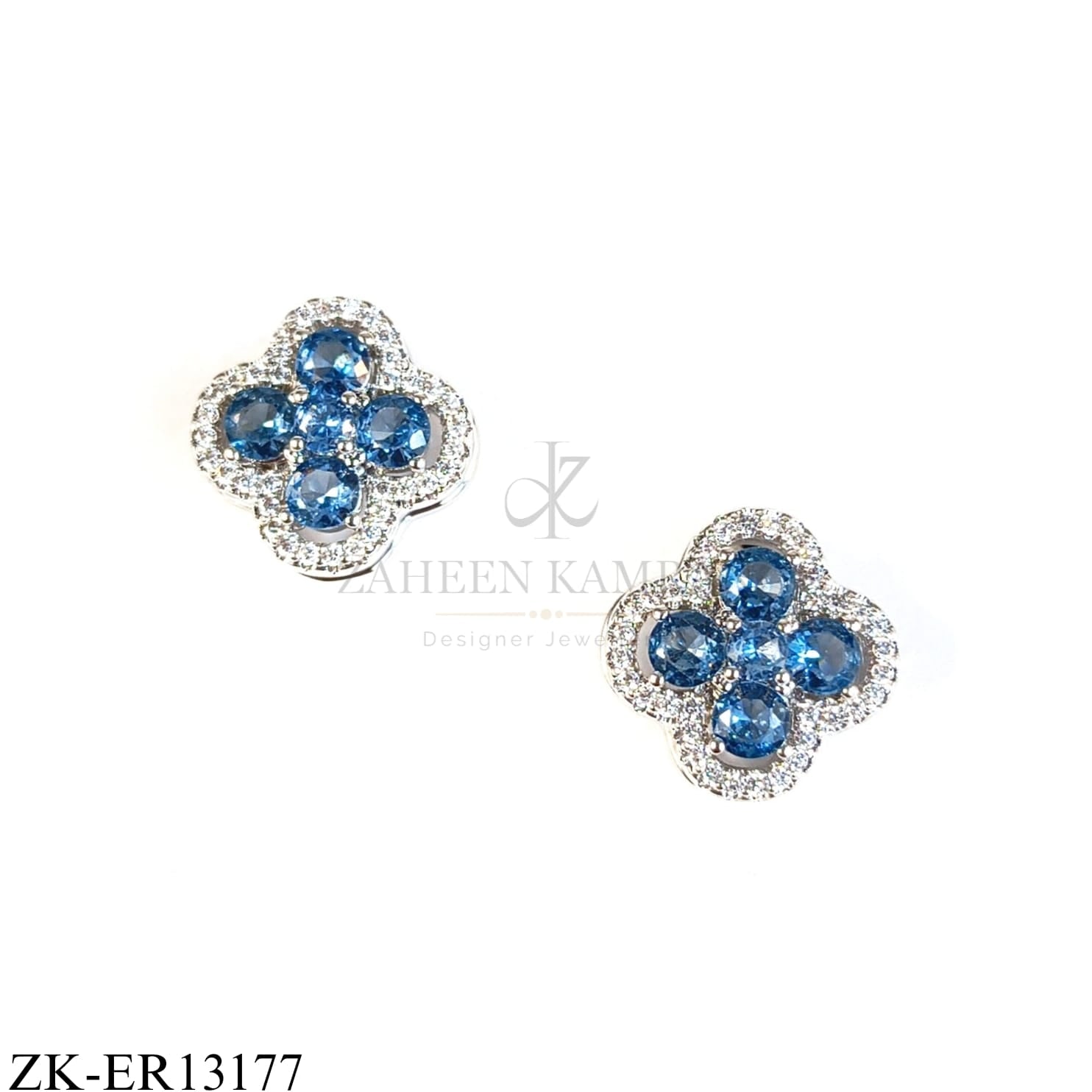 BLUE FLORAL EARRINGS