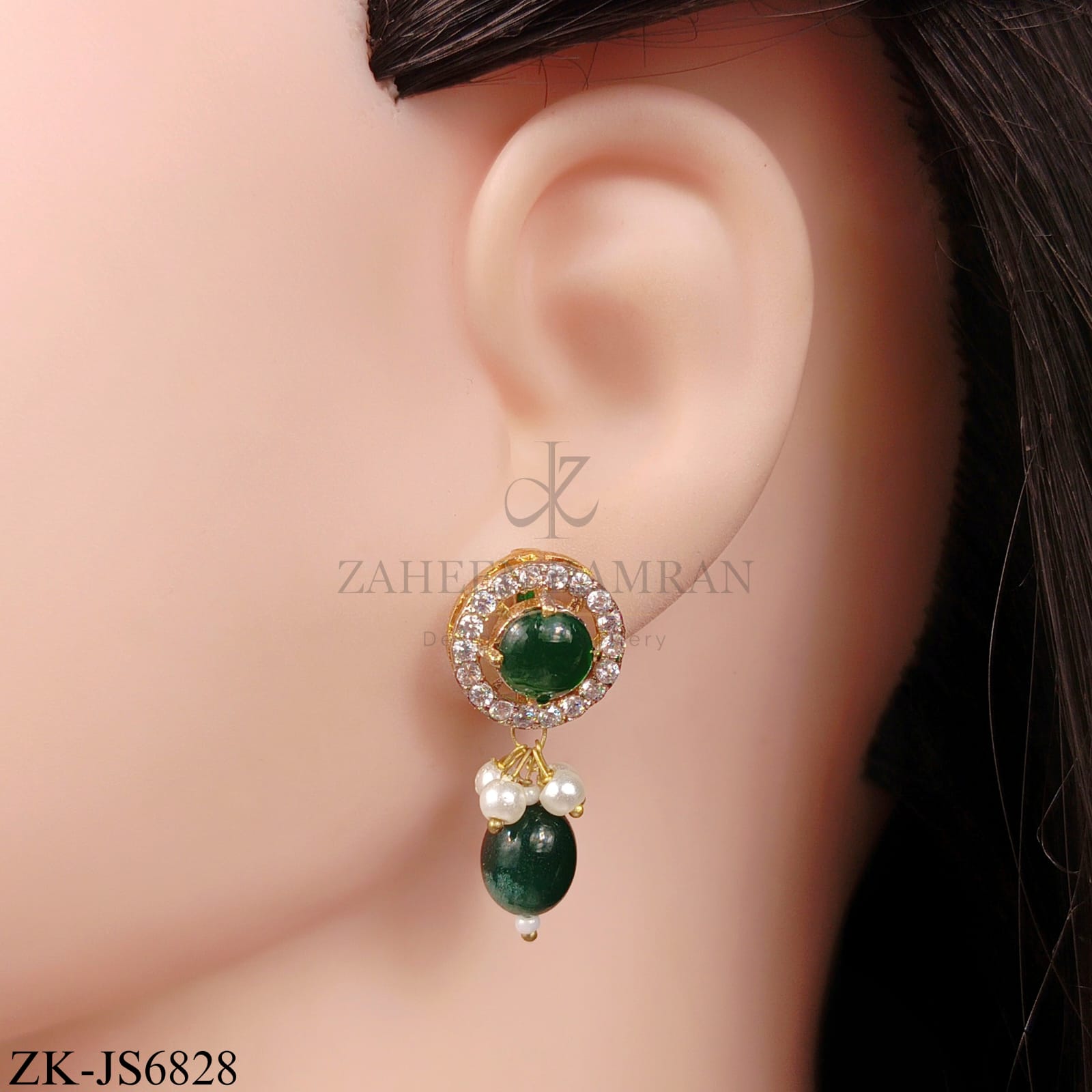 LUXURY FLORA EMERALD DROP CHOKER SET