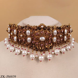 ANTIQUE PEARLS DAHLIA FLORAL SET