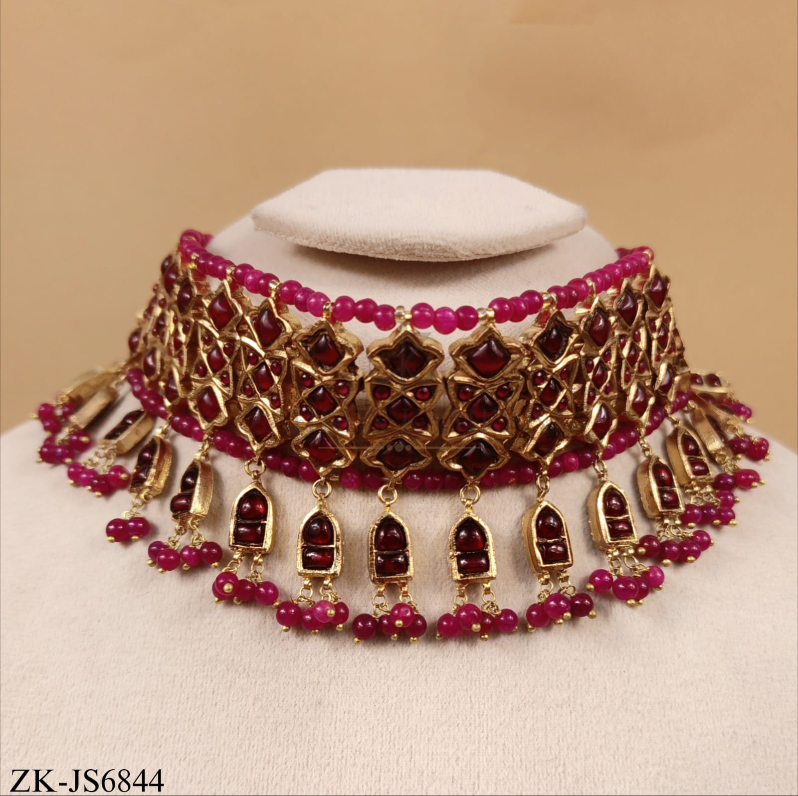 GOLDEN RUBY VINE CHOKER SET