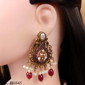 GOLD RUBY TEARDROP BRIDAL SET