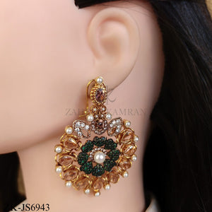 ROYAL BLOSSOM EMERALD AND CHAMPAGNE SET