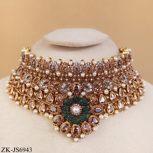 ROYAL BLOSSOM EMERALD AND CHAMPAGNE SET