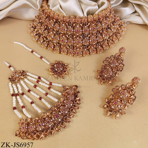 REGAL RUBY ANTIQUE BRIDAL SET