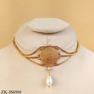 GOLDEN COIN PEARLS DROP SET