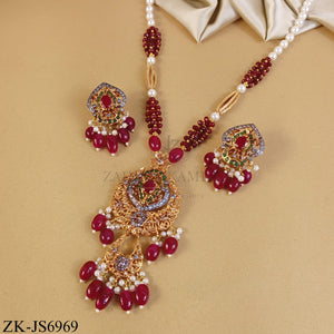 GOLD TONE EMERALD RUBY DROPS SET
