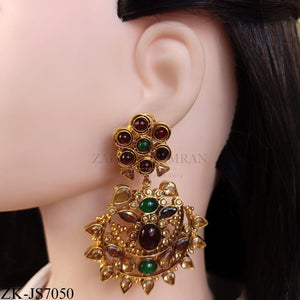 GOLDEN DUAL MALA RUBY EMERALD SET