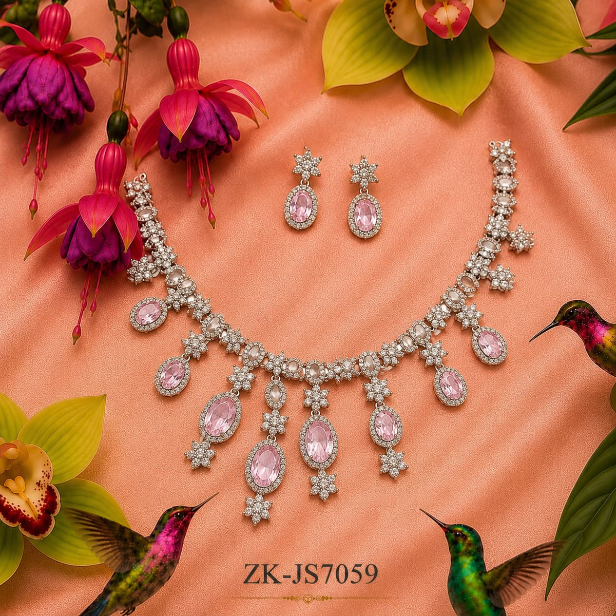 SILVER SOFT PINK SET