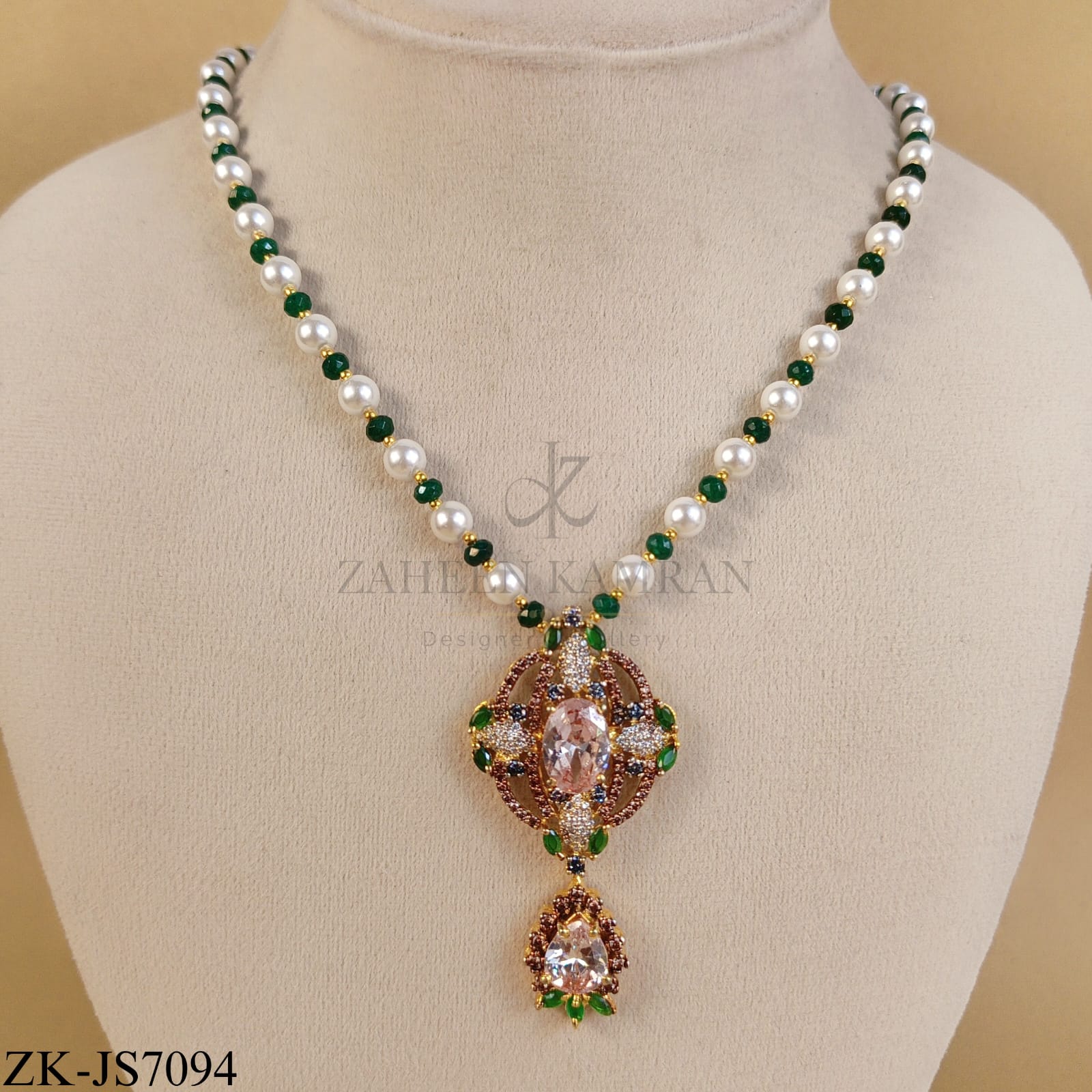 EMERALD PINK ZIRCONIA SET