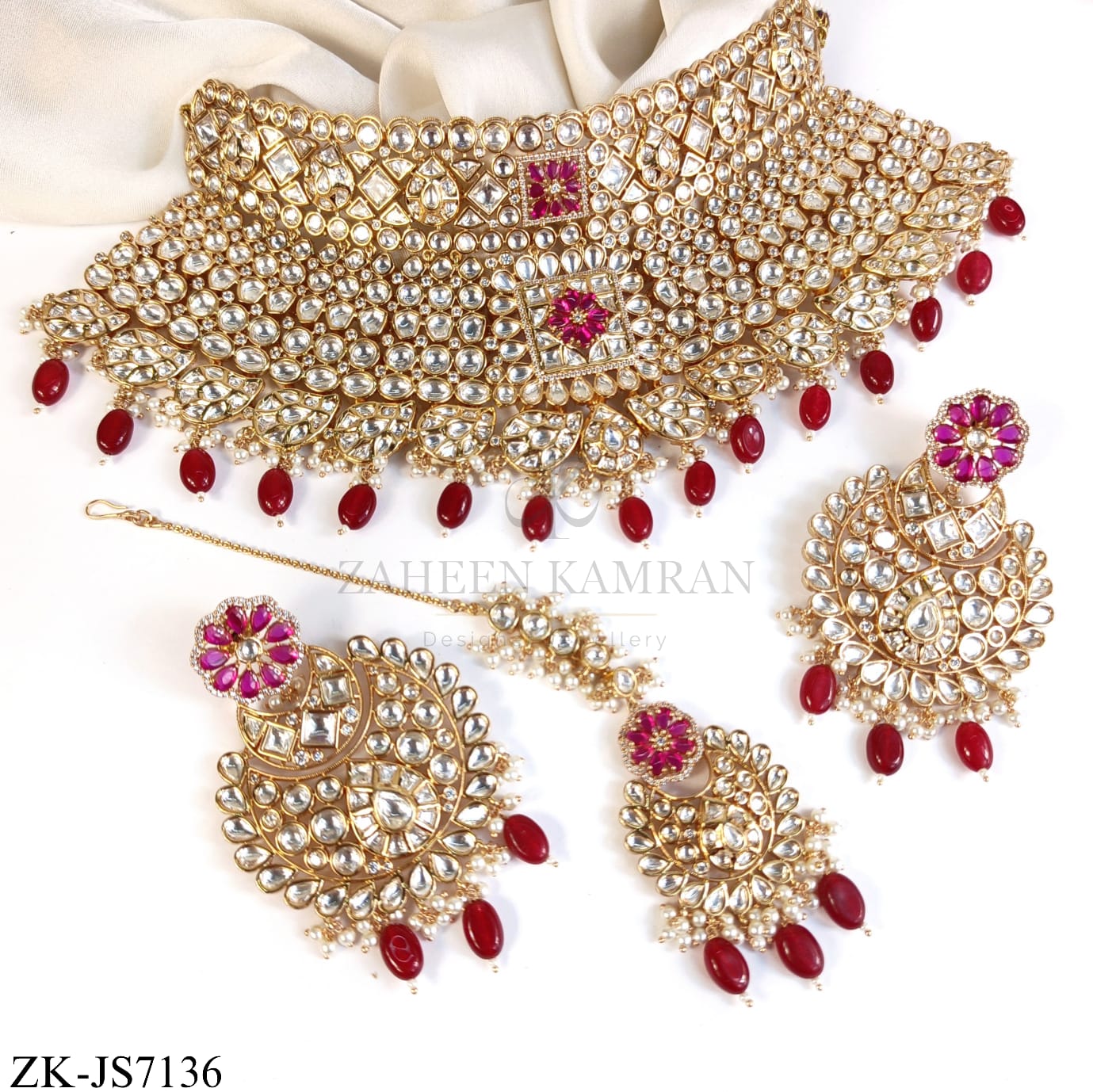 RUBY KUNDAN FLORAL SET