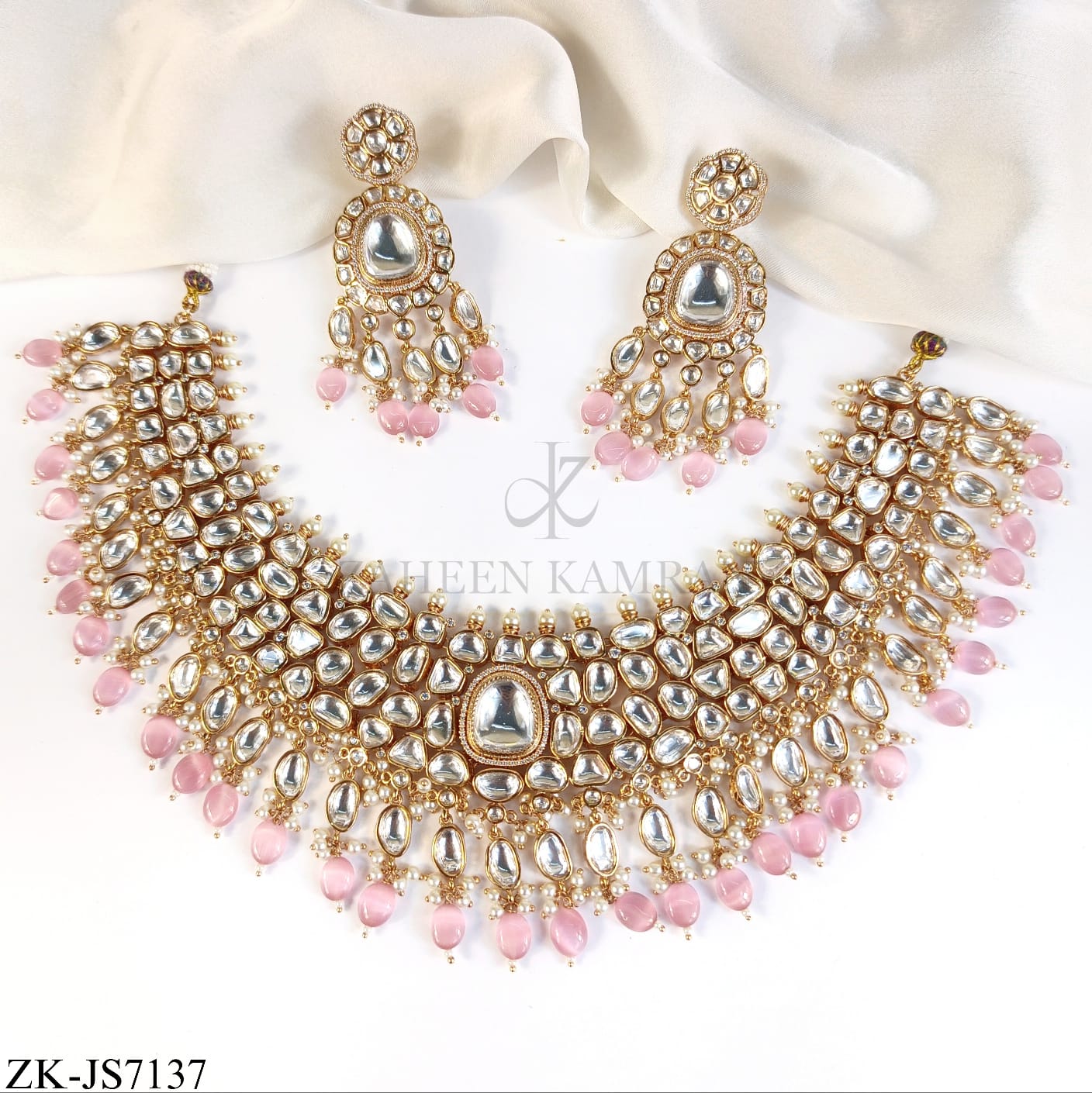 SOFT PINK KUNDAN SET
