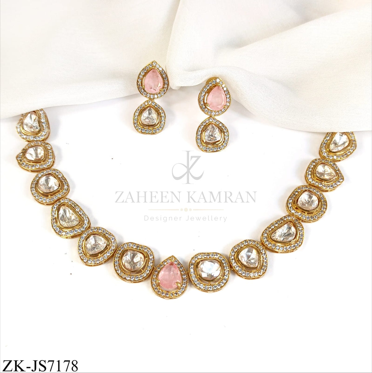 SOFT PINK KUNDAN SET