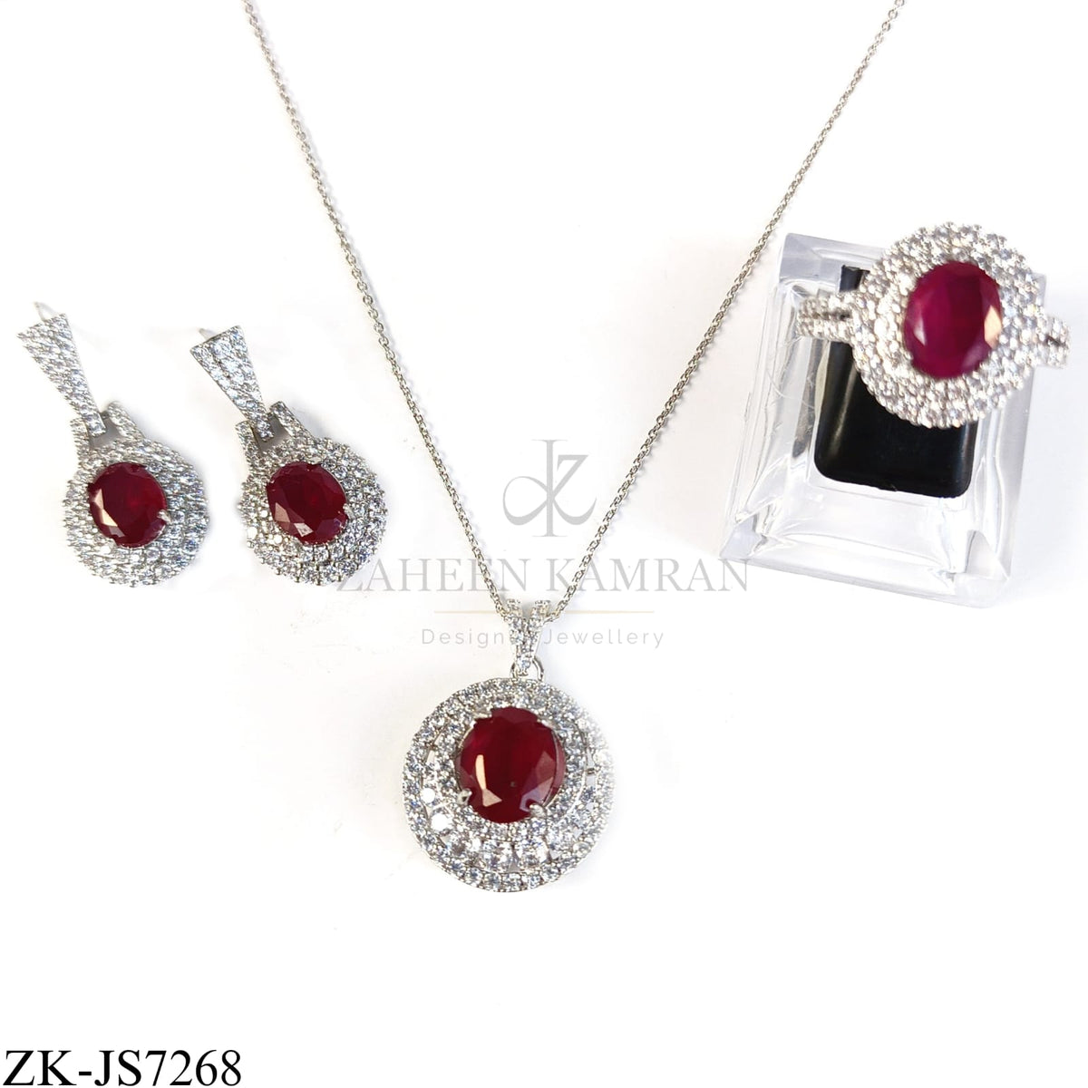 SILVER RUBY SET