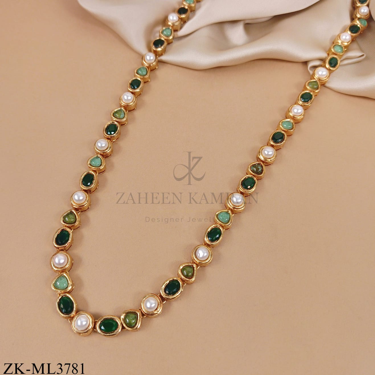EMERALD PEARLS MALA