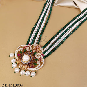 EMERALD STRAND PEARLS DROP MALA