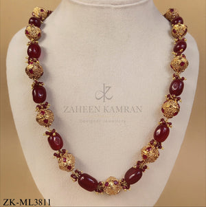 BRIGHT RED SPHERE MALA