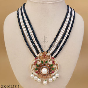 SAPPHIRE STRAND PEARLS DROP MALA