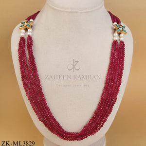 MULTI LAYERED RUBY BEADED MALA
